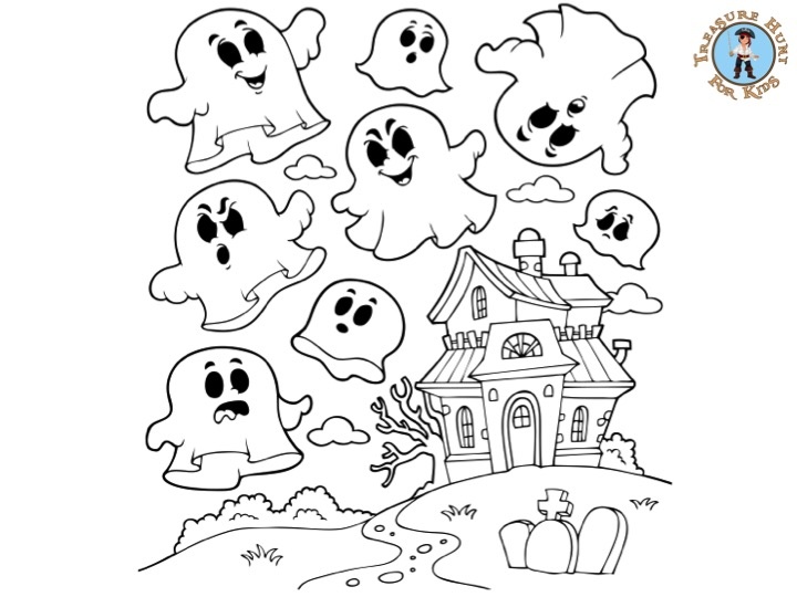 Halloween ghost coloring page