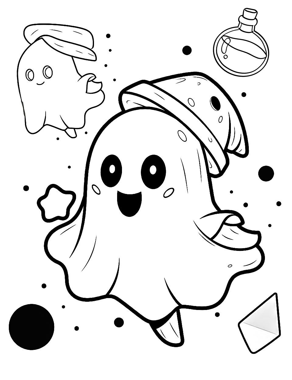 Spooky halloween coloring pages for kids and adults