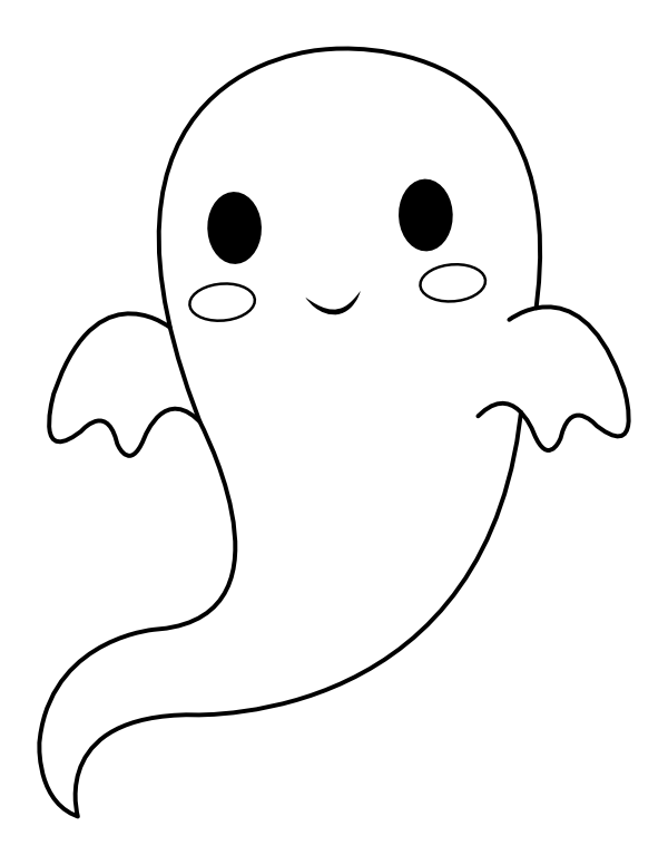 Printable adorable ghost coloring page