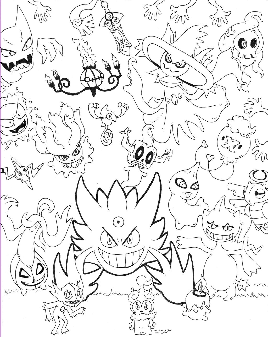 Inktober ghost pokemon by eyanril on