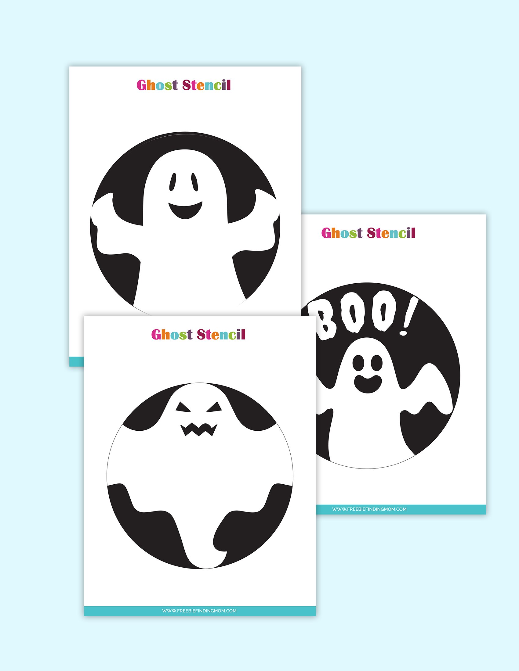 Free printable cute ghost pumpkin stencils