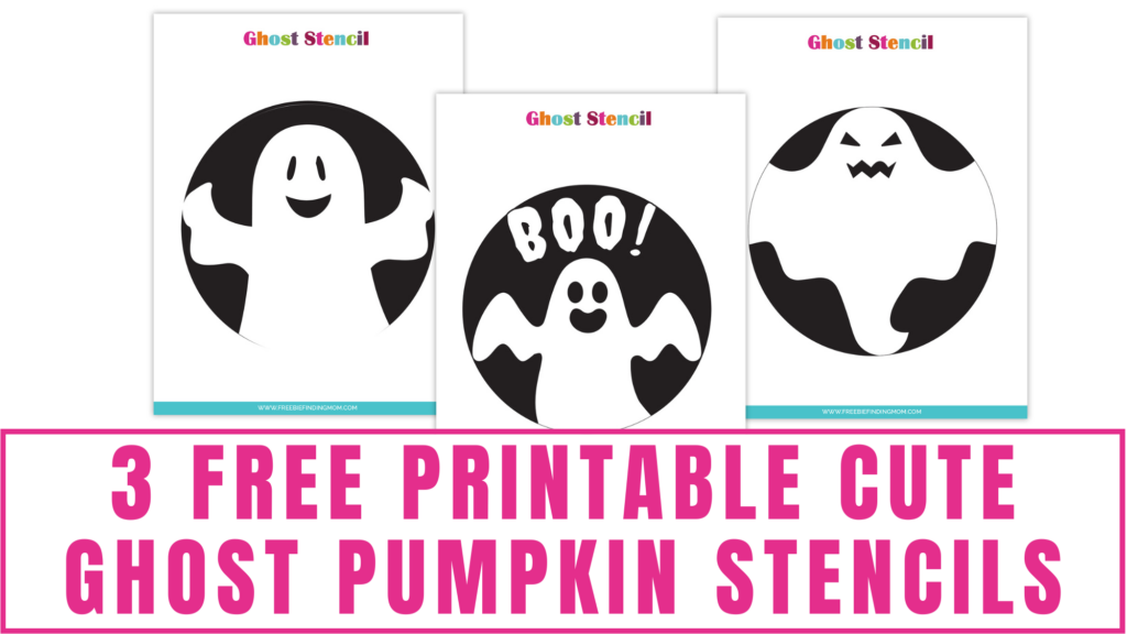 Free printable cute ghost pumpkin stencils