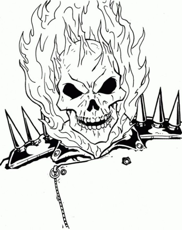 Ghost rider head coloring pages ghost rider ghost rider drawing ghost rider tattoo