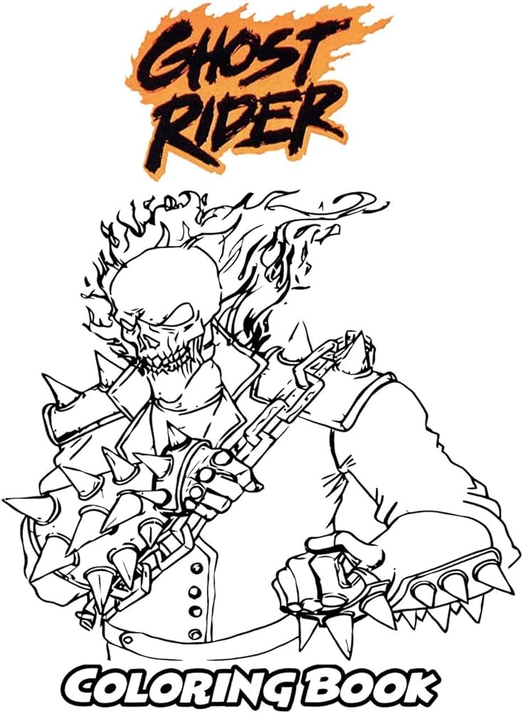 Ghost rider coloring book coloring book for kids and adults activity book with fun easy and relaxing coloring pages by