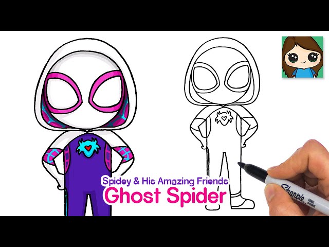 How to draw ghost spider gwen stacy spidey and his amazing friends