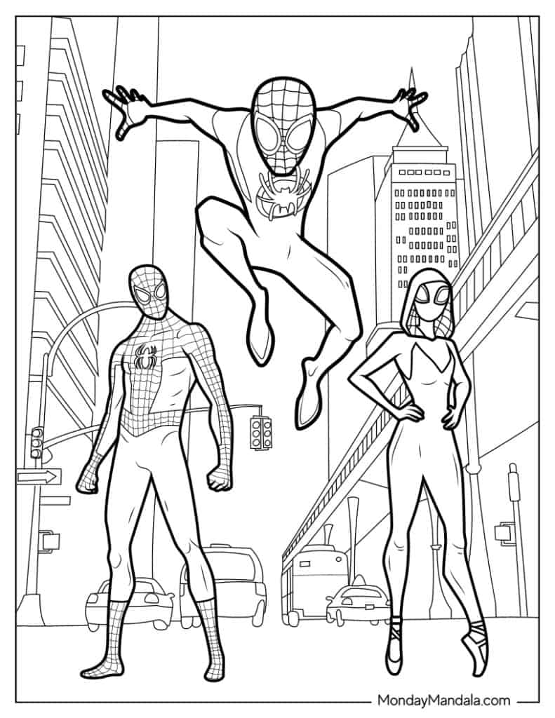 Miles morales coloring pages free pdf printables