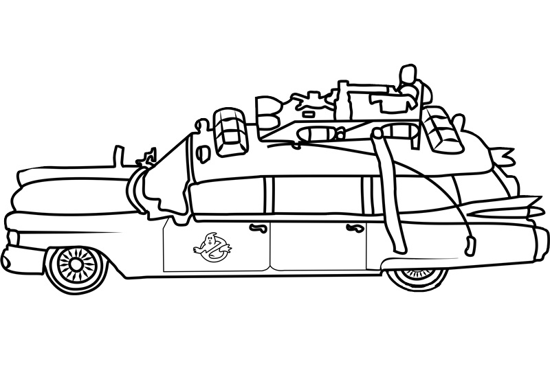 Easy to color ghostbusters coloring pages for kids