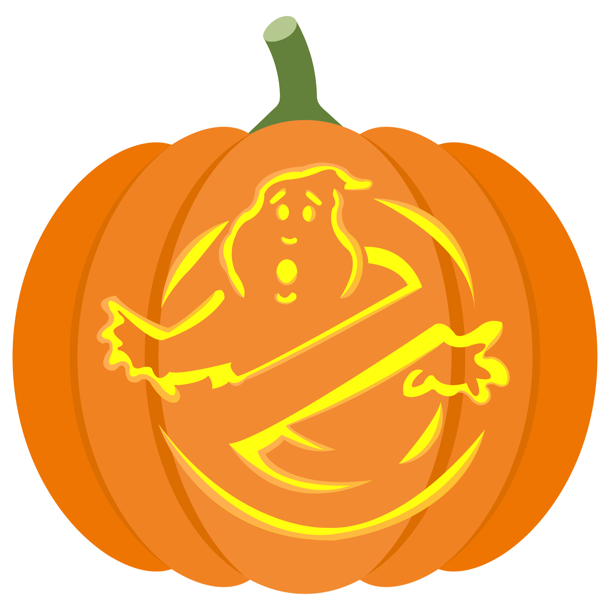 Ghostbusters logo pumpkin stencil free printable papercraft templates