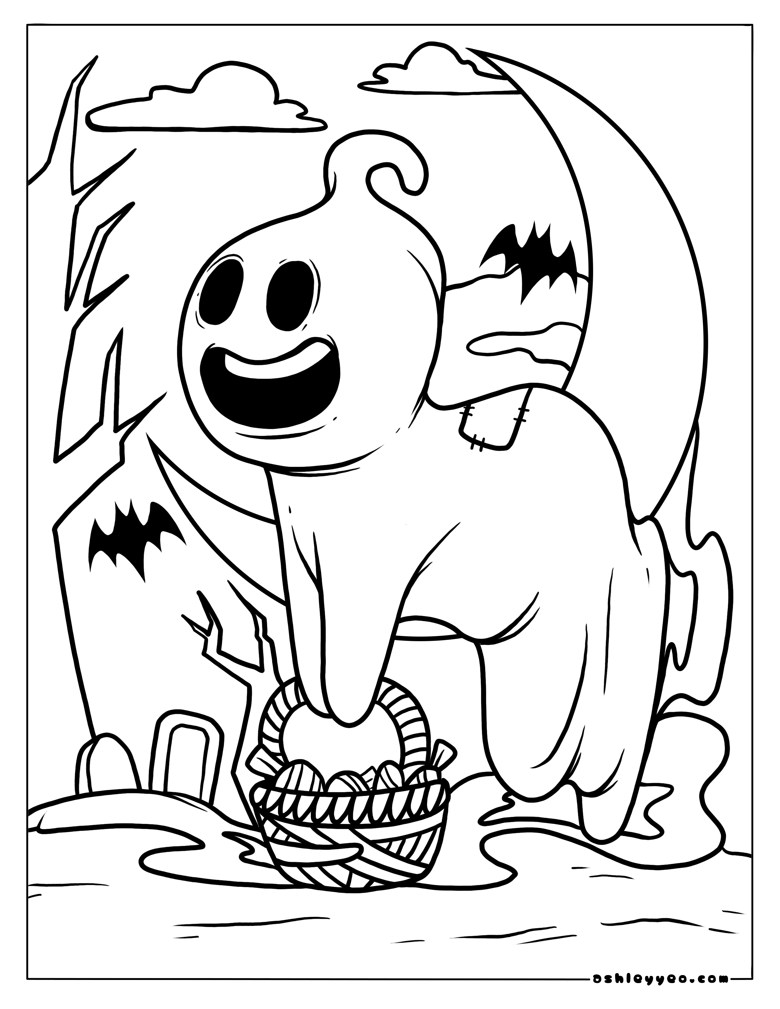 Free halloween ghost coloring pages for kids