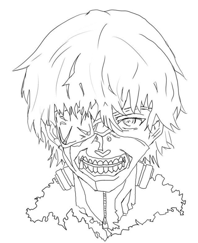 Tokyo ghoul coloring pages printable for free download