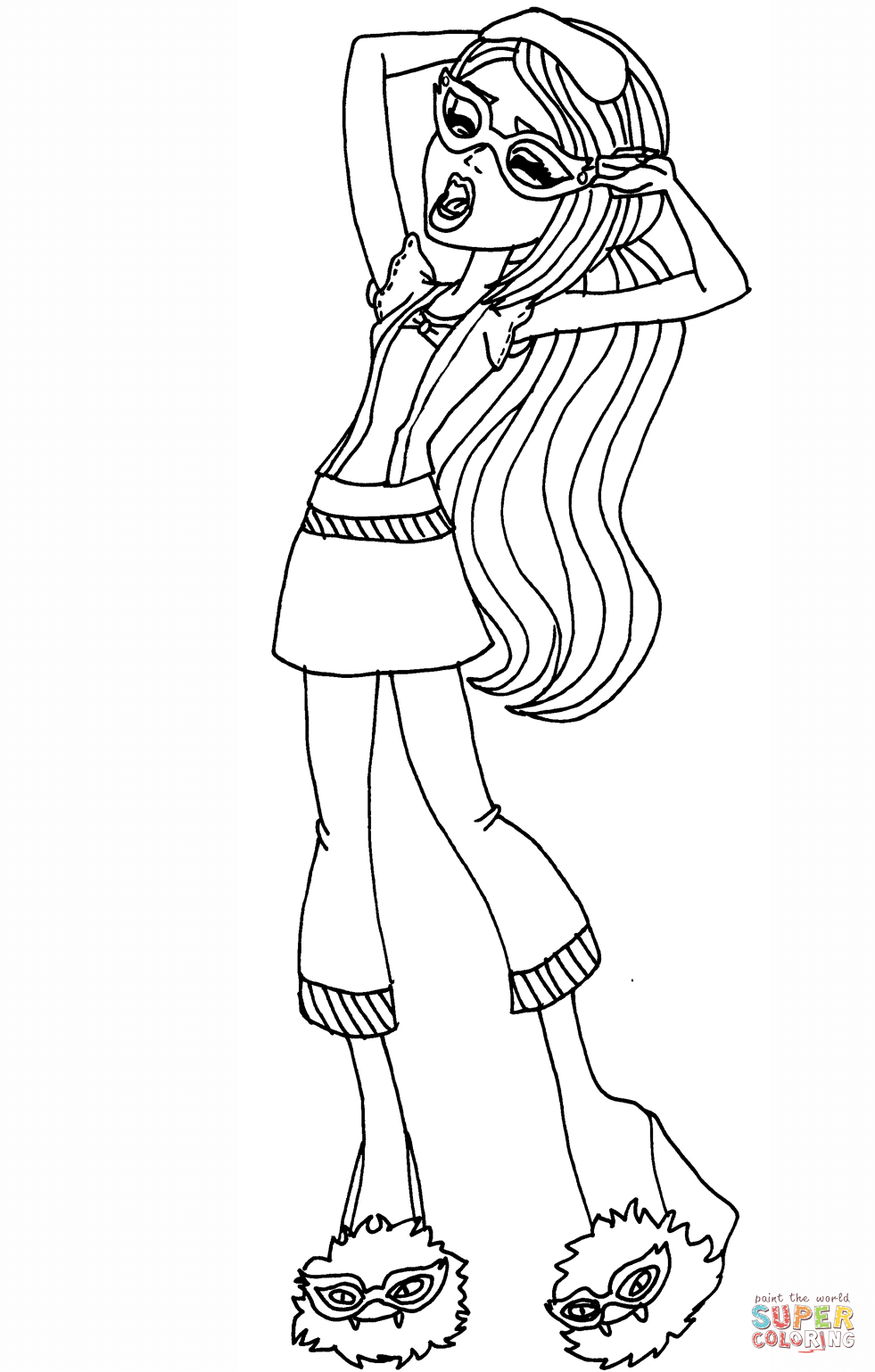 Dead tired ghoulia yelps coloring page free printable coloring pages