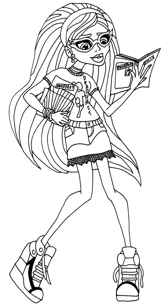 Ghoulia yelps monster high coloring page colouring pages coloring pages monster high dolls