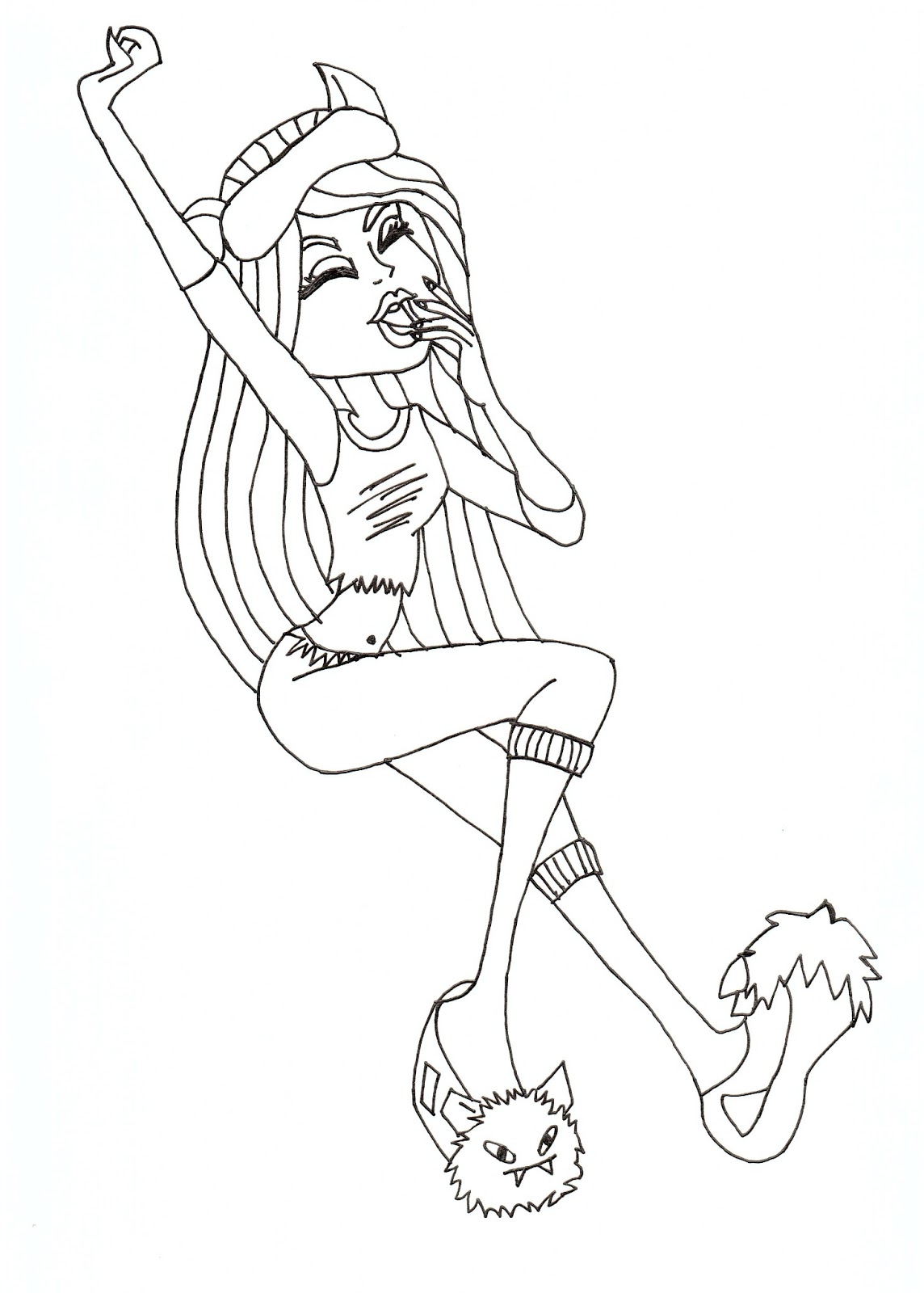 Free printable monster high coloring pages february