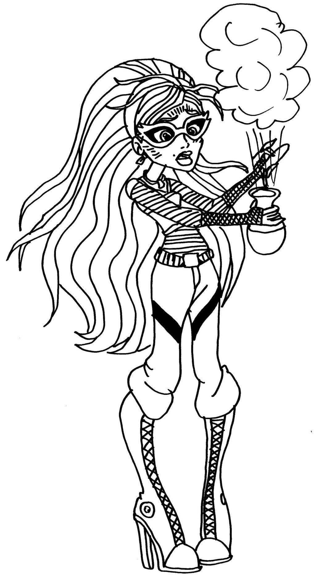 Ghoulia yelps monster high coloring page coloring pages color monster high characters