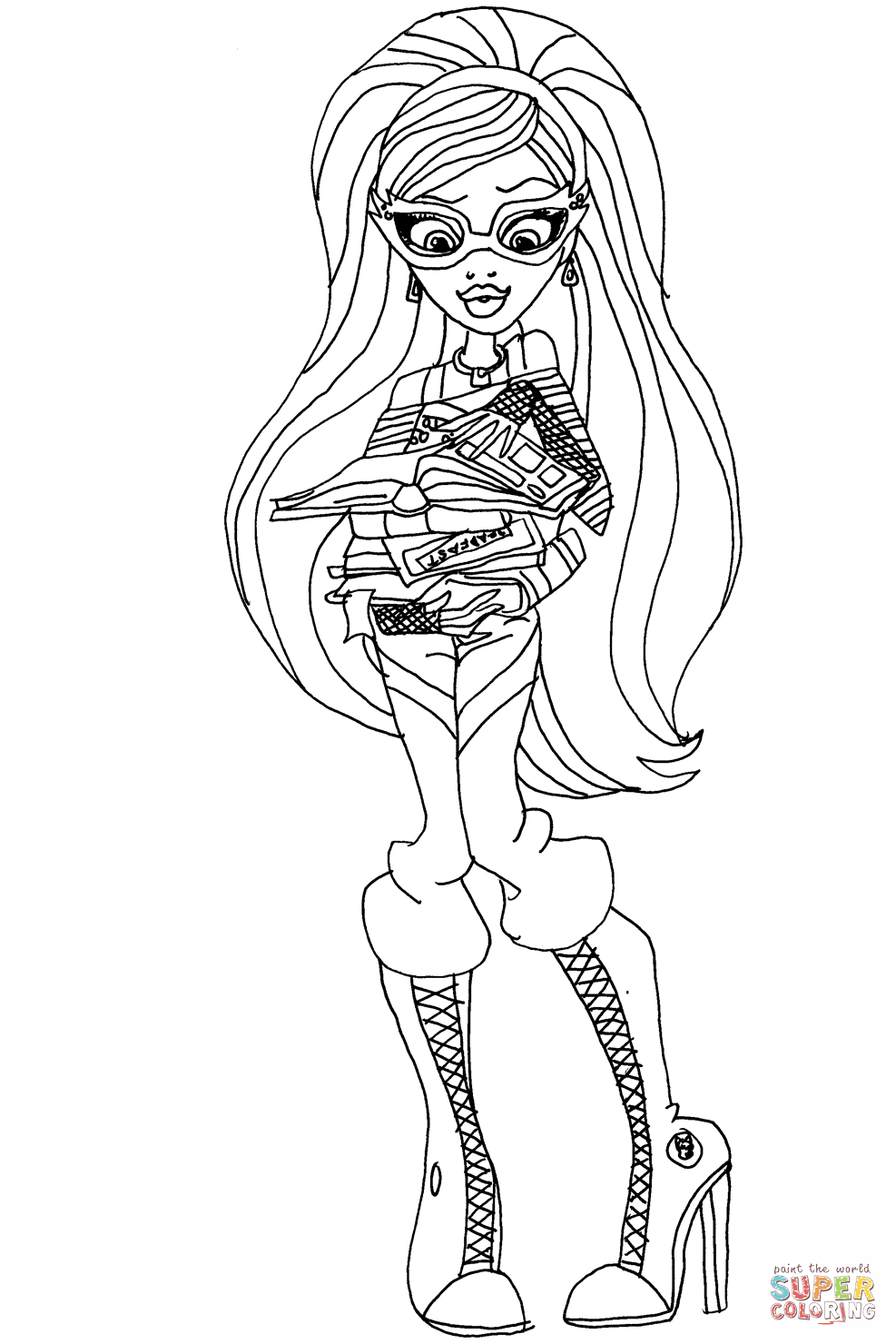 Monster high ghoulia coloring page free printable coloring pages