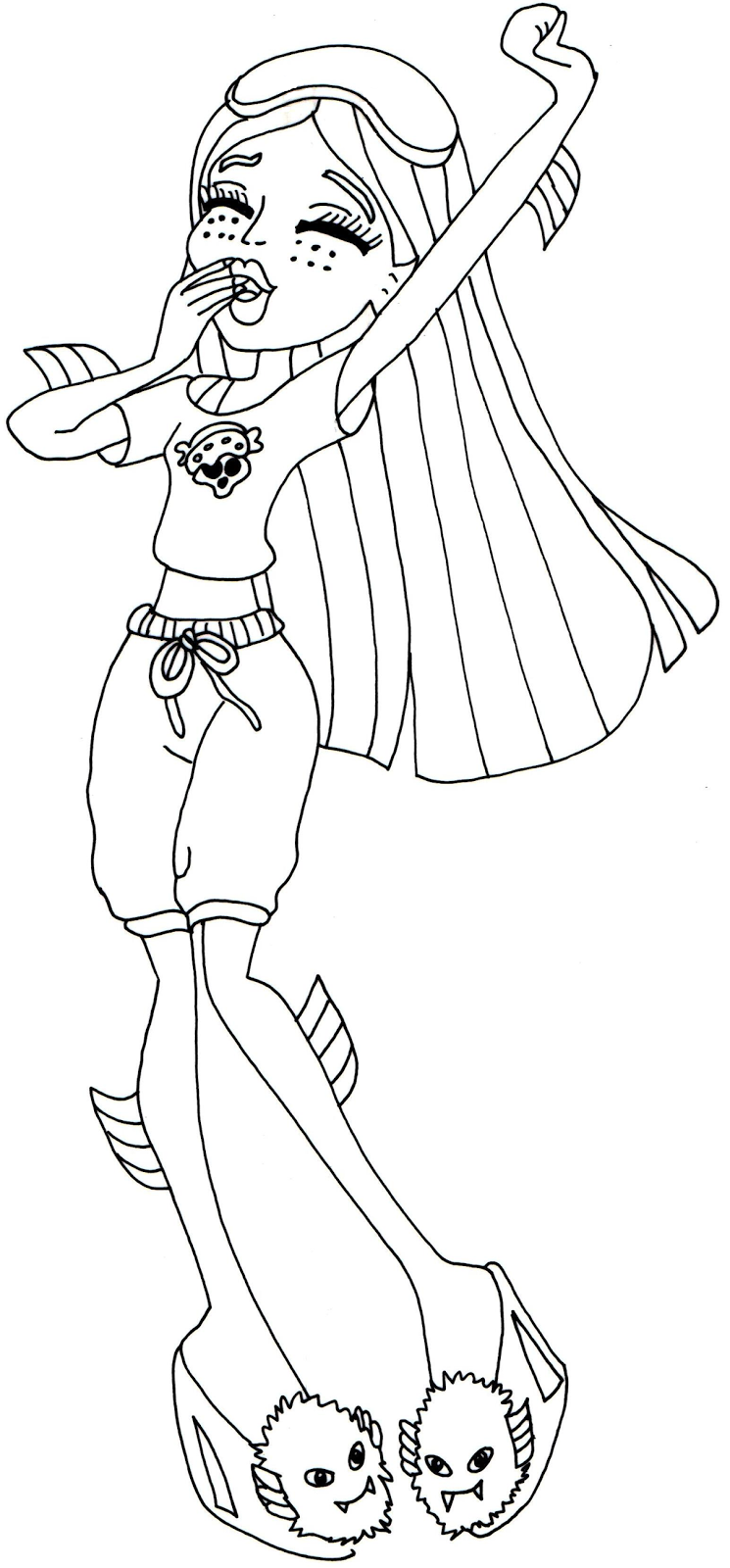 Monster high coloring page lagoona blue in her dead tired outfit