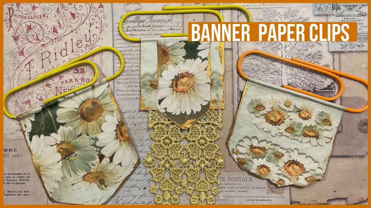 Ðgi kerr daisies paper clips embellishments junk journal craft with me vintage paper crafts ideas