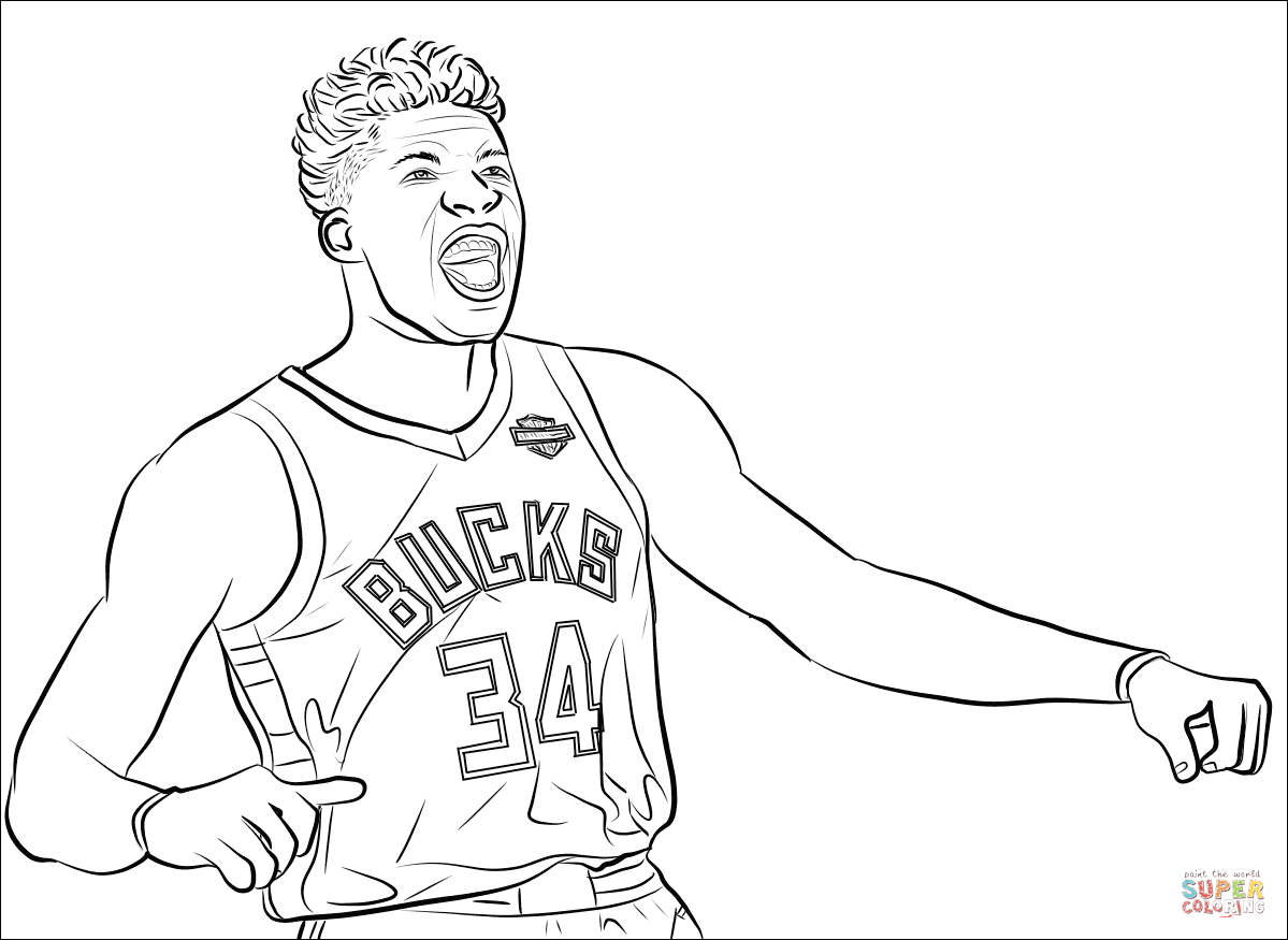 Giannis antetokounmpo coloring page free printable coloring pages