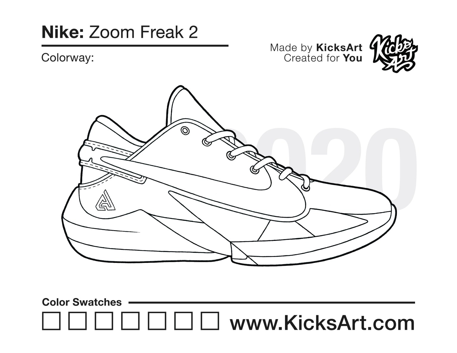 Nike zoom freak sneaker coloring pages