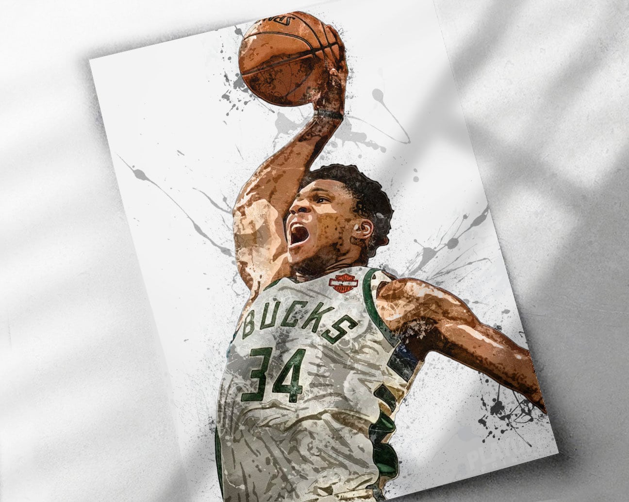 Giannis antetokounmpo poster milwaukee bucks canvas print sports framed print basketball poster man cave gift wrap kids wall art