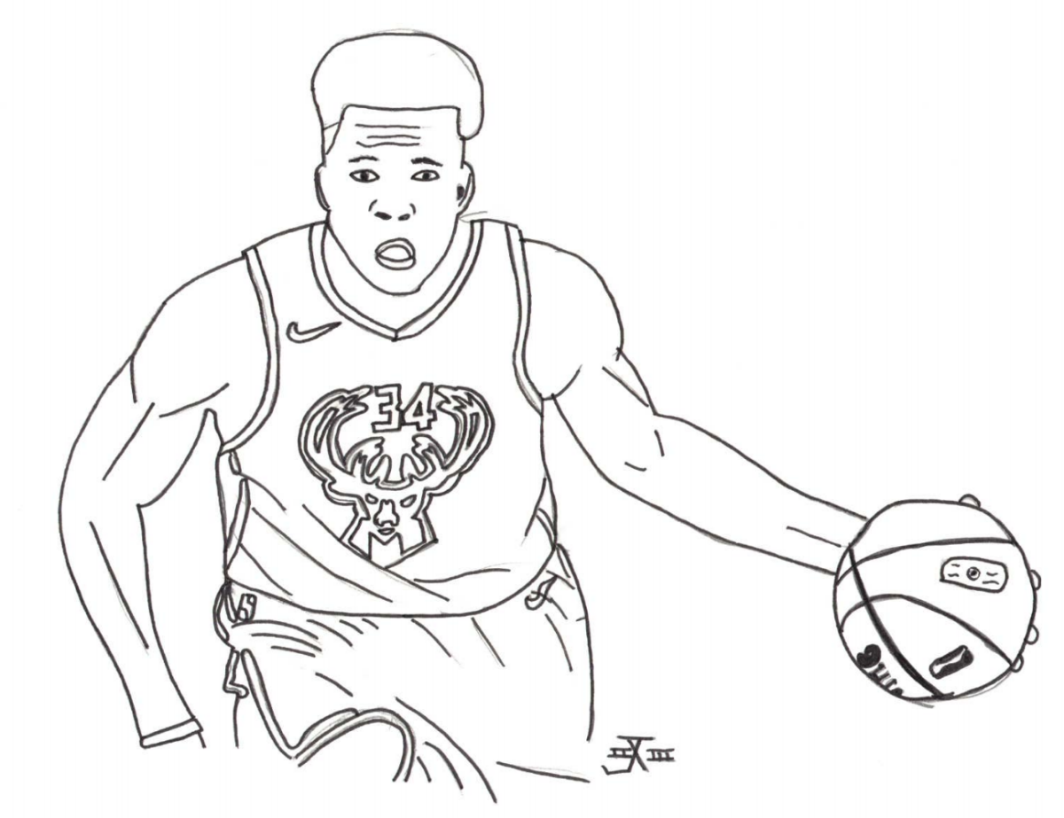 Giannis antetokounmpo coloring sheet â the greek freak â sports gear of the year