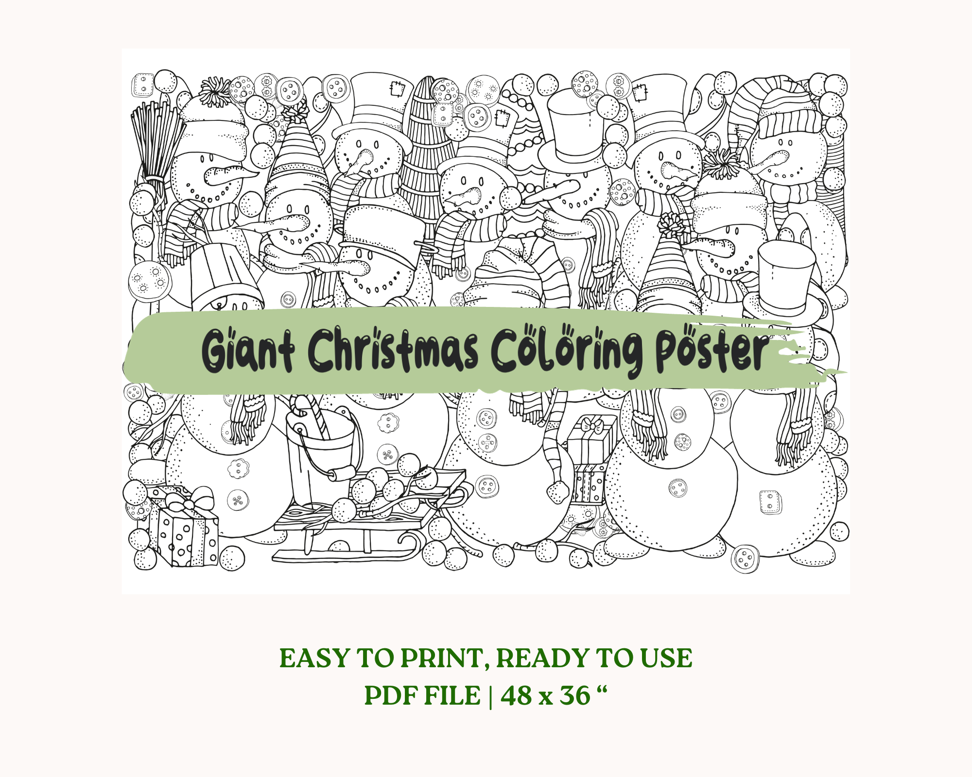 Giant christmas coloring poster fun holiday activity for family bonding made by teachers