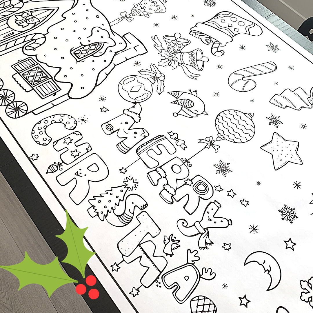 Giant christmas coloring page â the anywhere co