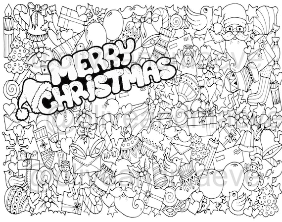 Merry christmas table top coloring page extra large poster large coloring page kids activity coloring coloring banner generic gender neutral