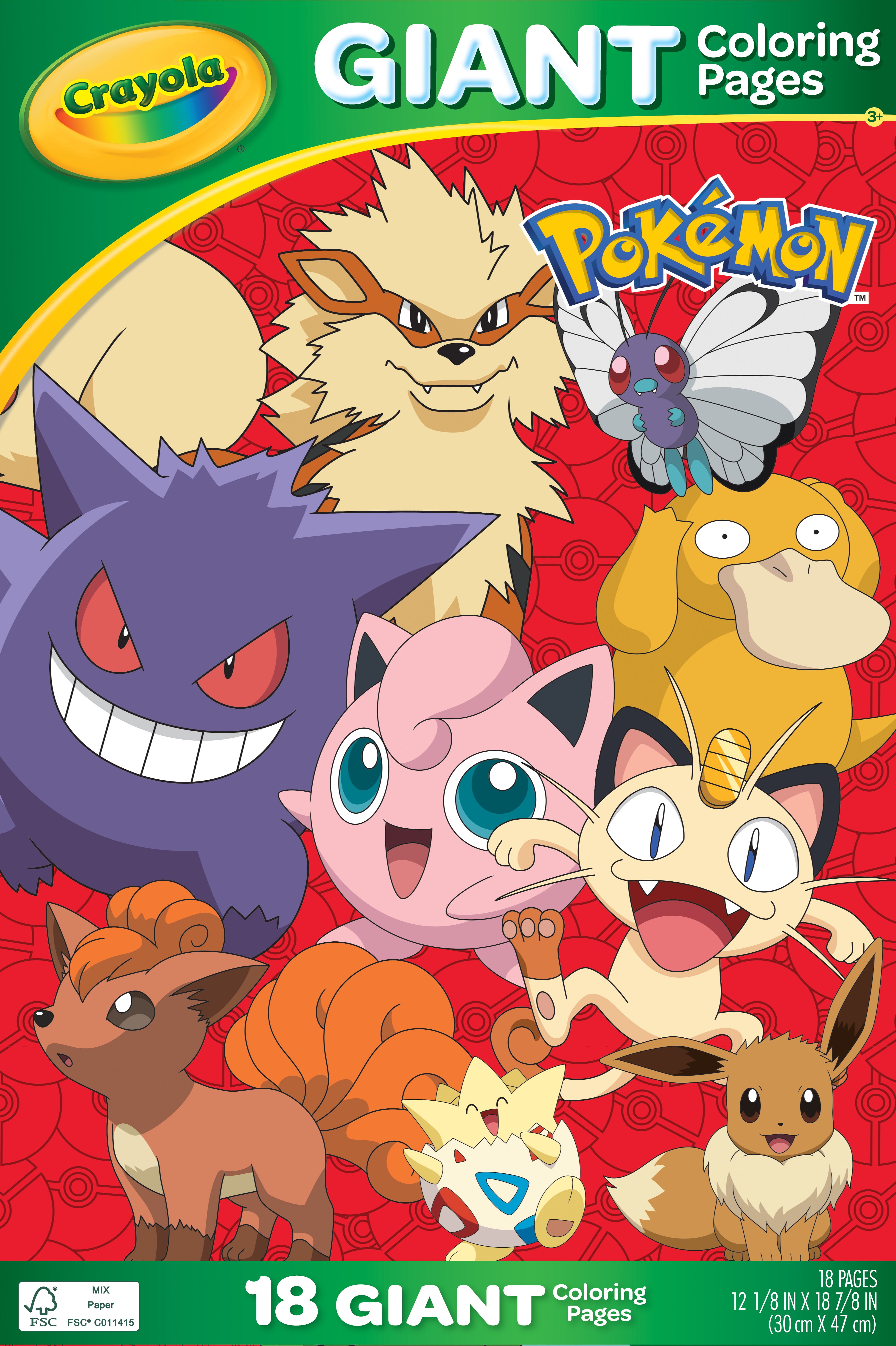 Crayola pokemon giant coloring pages coloring pages gifts for kids ages