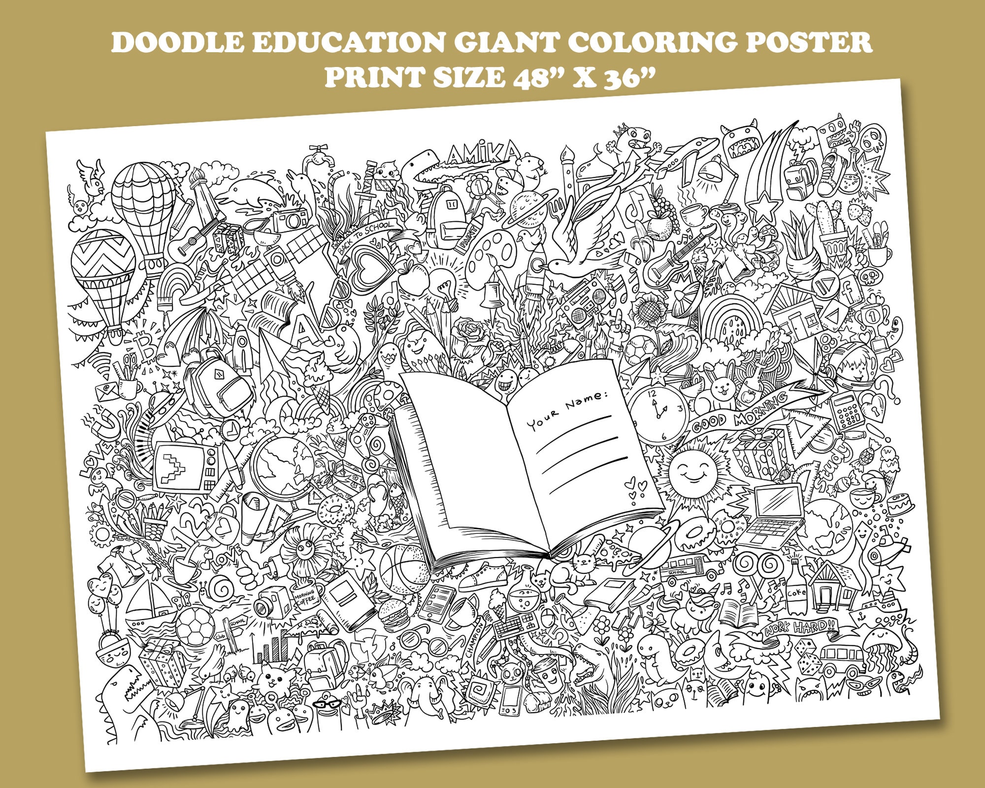 Coloring poster giant coloring poster doodle doodle coloring coloring for kids fun kids activities color summer activities