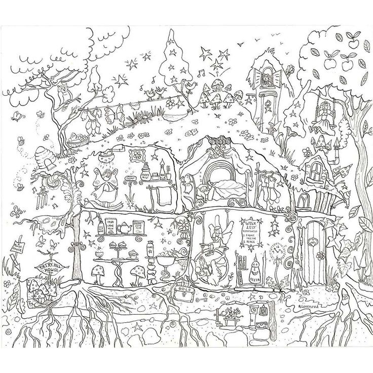 Fairy house louring in poster by really giant posters loring books loring posters house louring pages