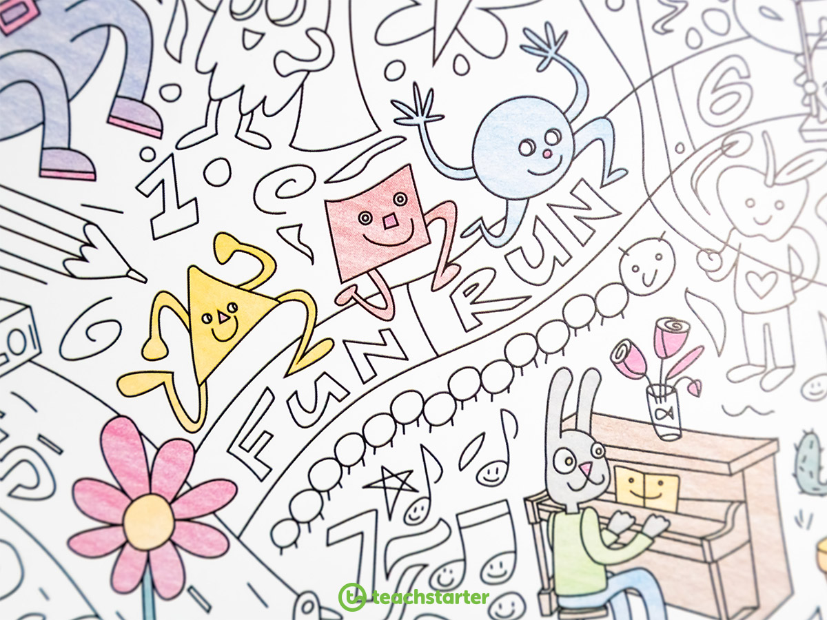 Resource alert new giant printable colouring sheet teach starter