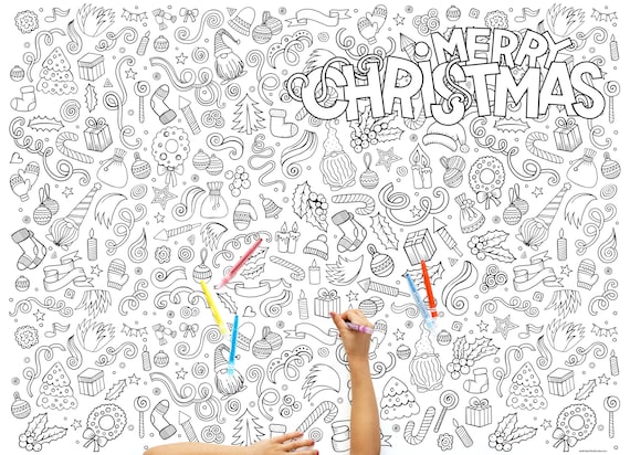 Christmas coloring page extra large poster coloring page kids crafts kids activity