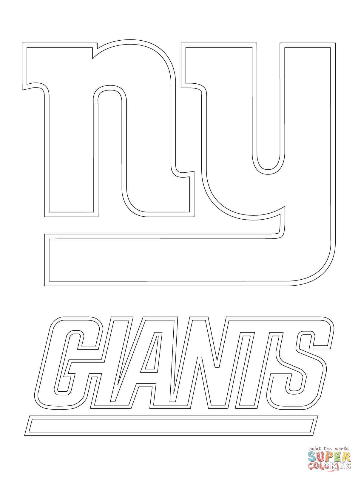 New york giants logo coloring page free printable coloring pages