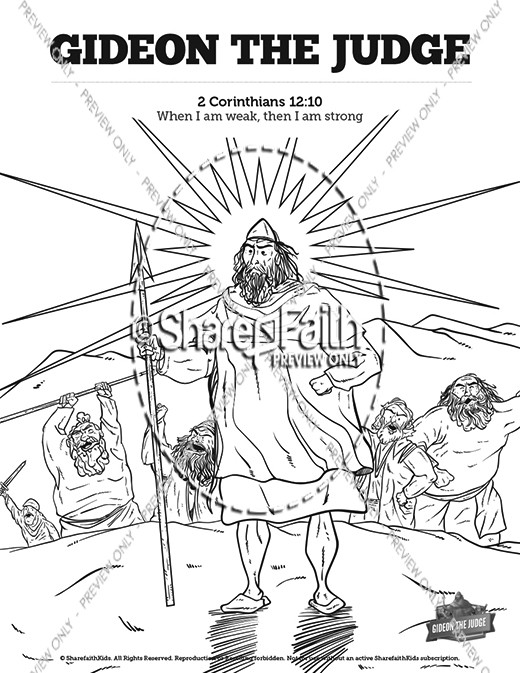 Judges gideon sunday school coloring pages clover media