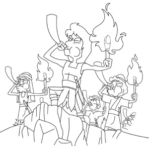 Gideon blow your horn coloring page