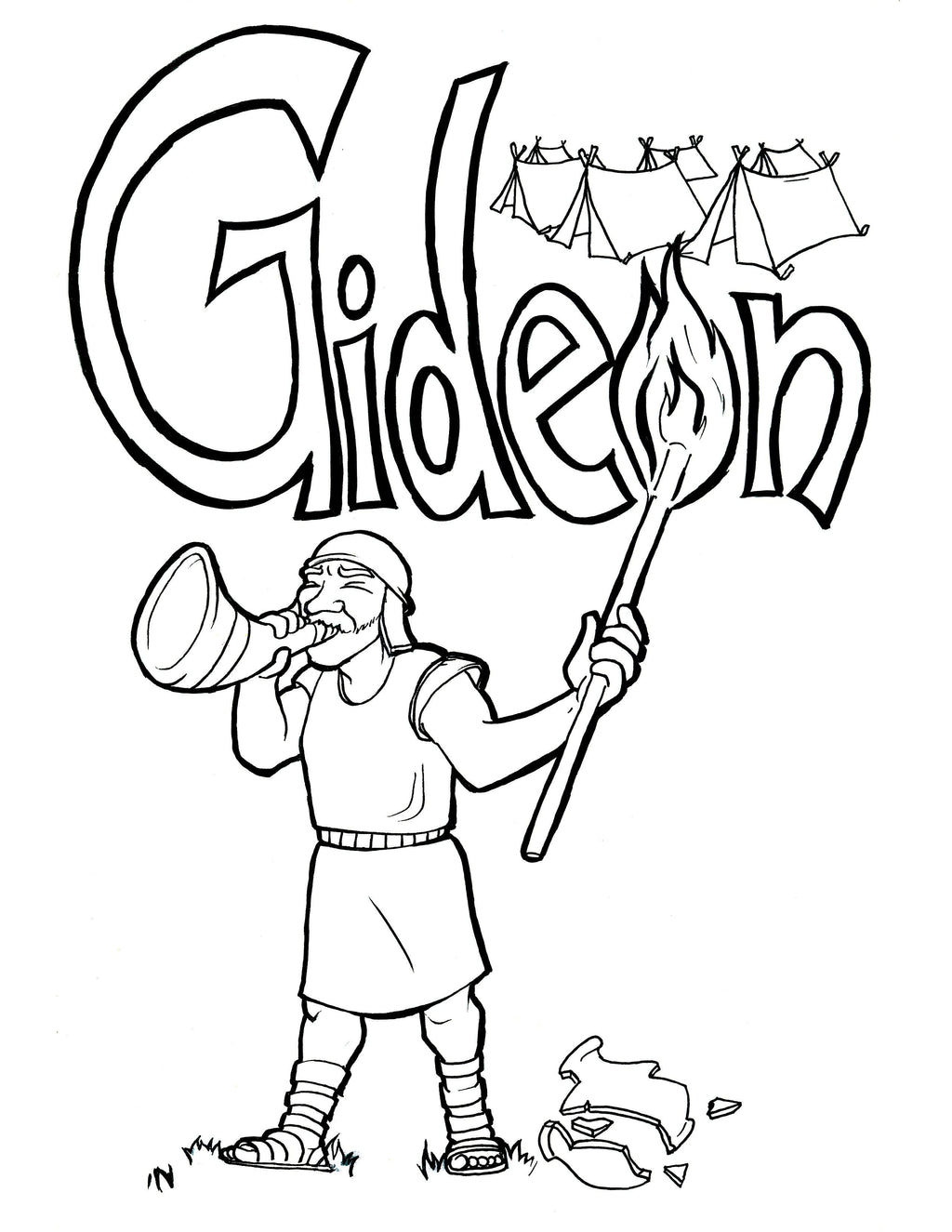 Gideon coloring page