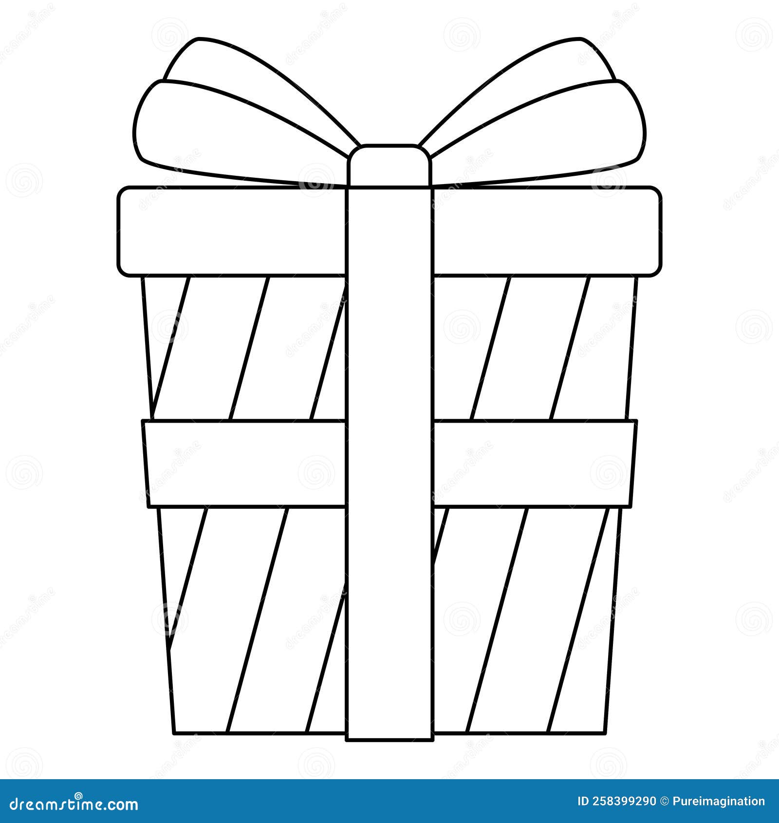 Coloring page with gift box for kids stock vector