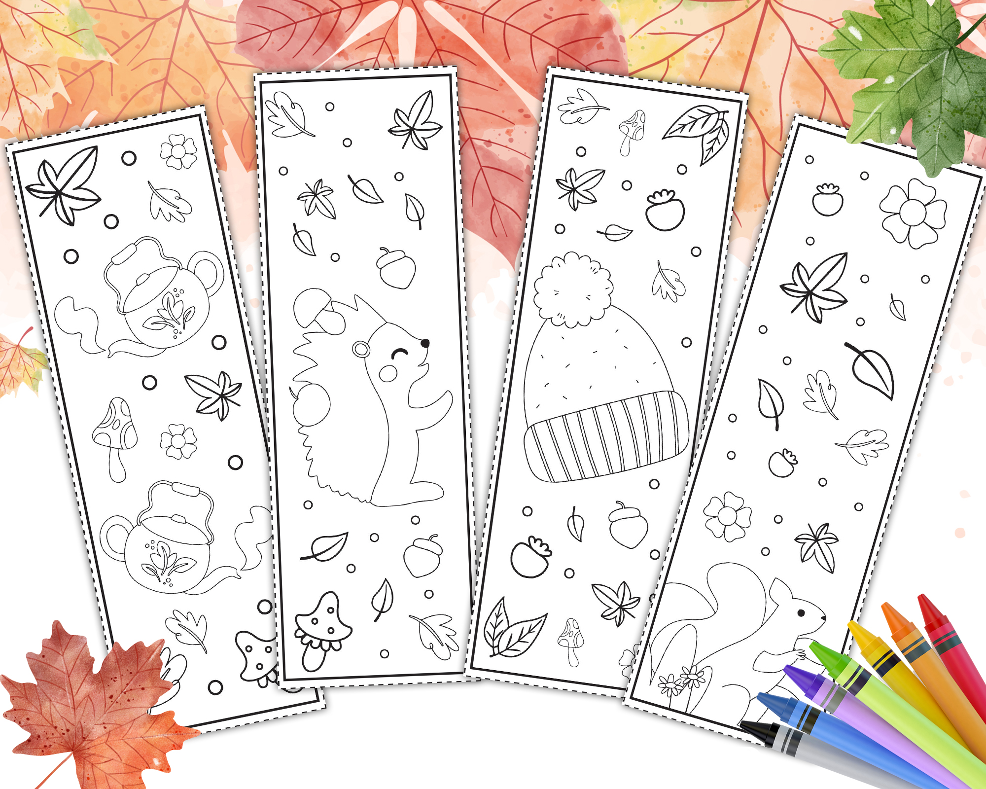 Pdf fall bookmarks color your own printable bookmark templates for coloring made by teachers