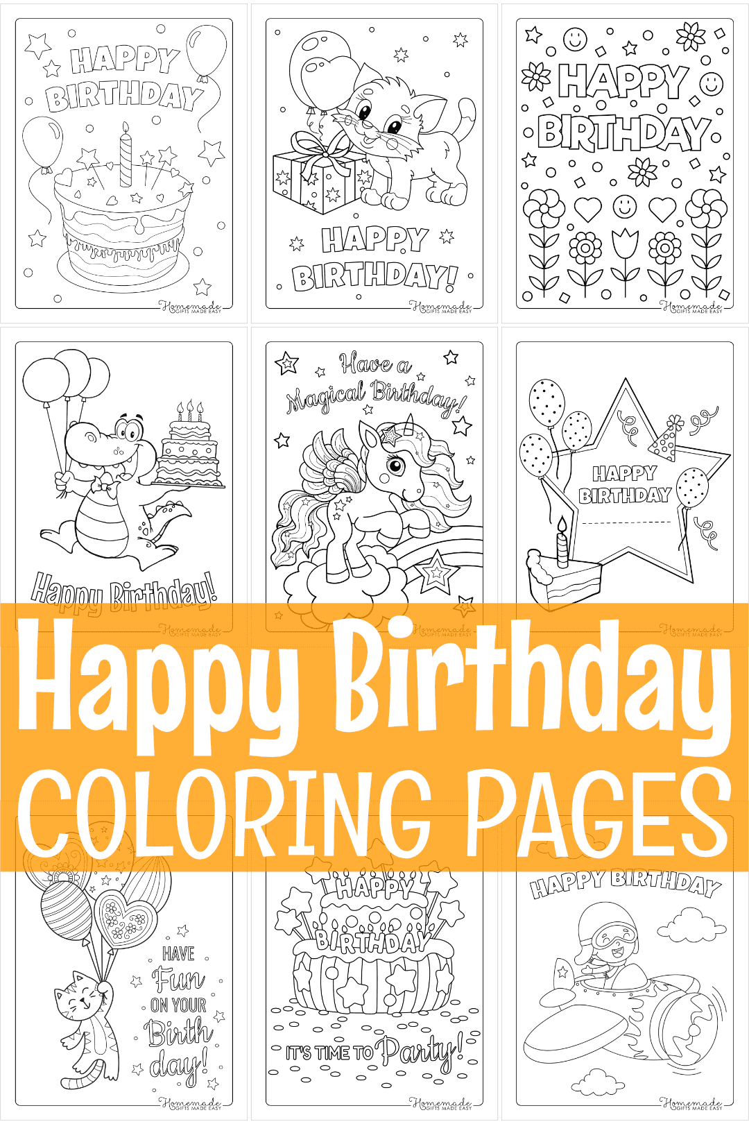 Free happy birthday coloring pages for kids