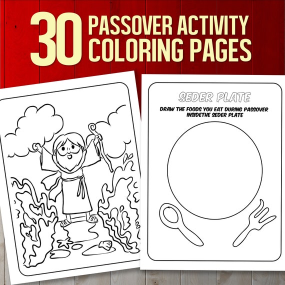 Best value happy passover coloring and activity book for kids instant download perfect jewish holiday gift with crossword puzzle more