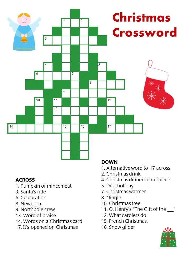 Christmas crossword puzzles