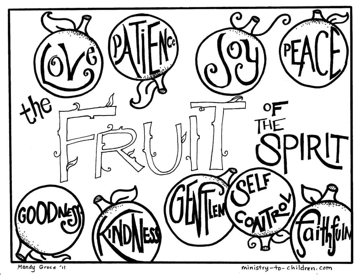 Fruit of the spirit coloring pages free printables