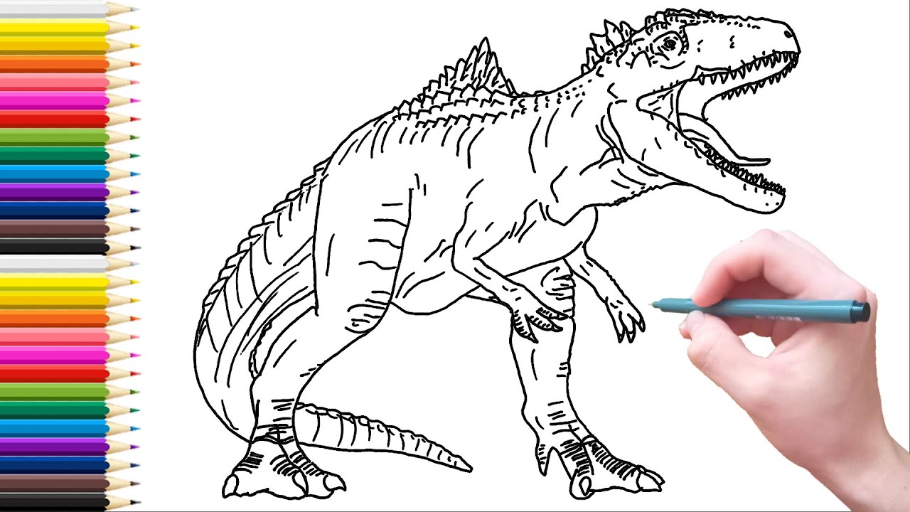 Drawing and coloring giganotosaurus fro jw doinion