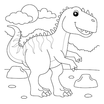 Premium vector giganotosaurus coloring page for kids