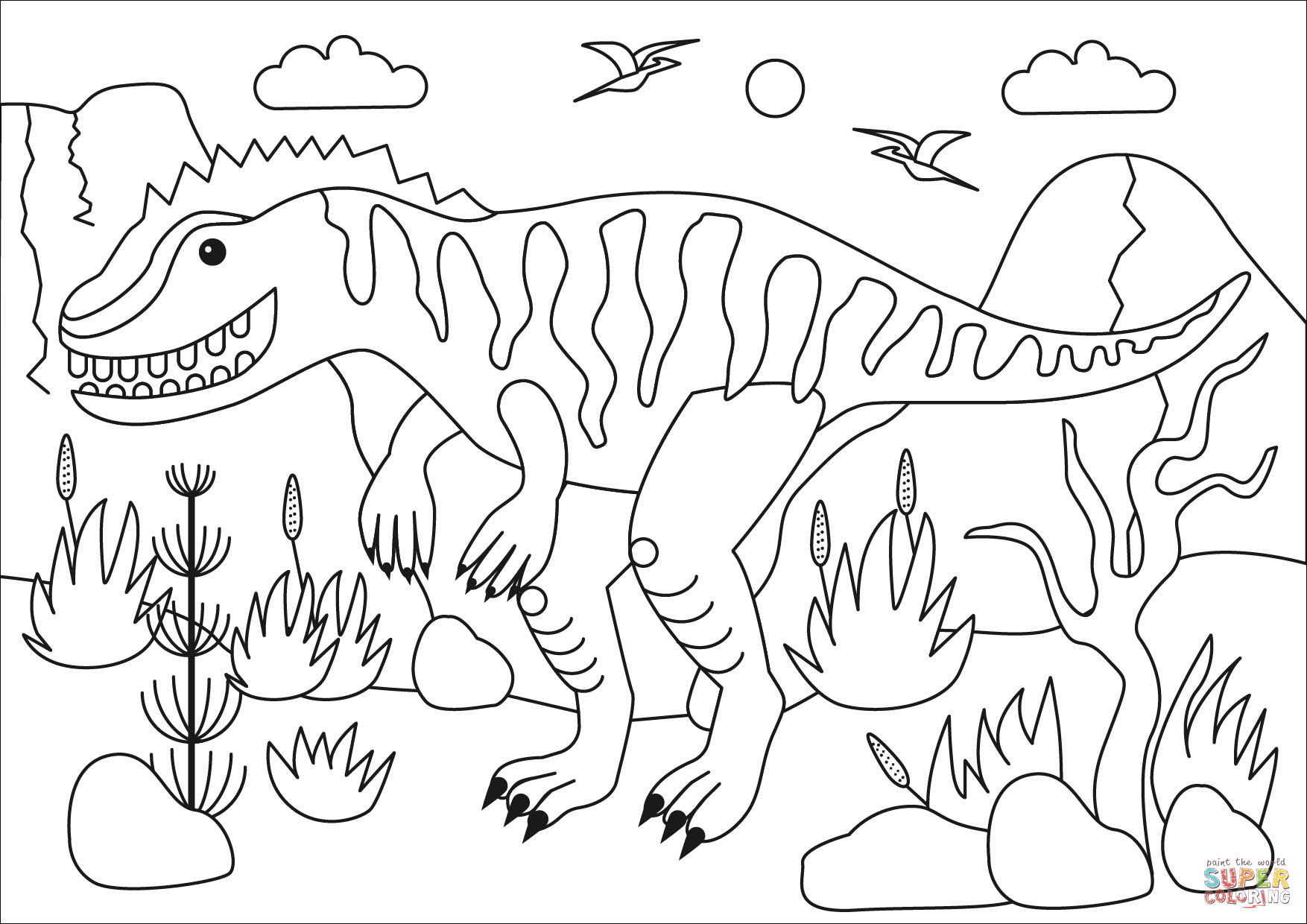 Giganotosaurus coloring page free printable coloring pages