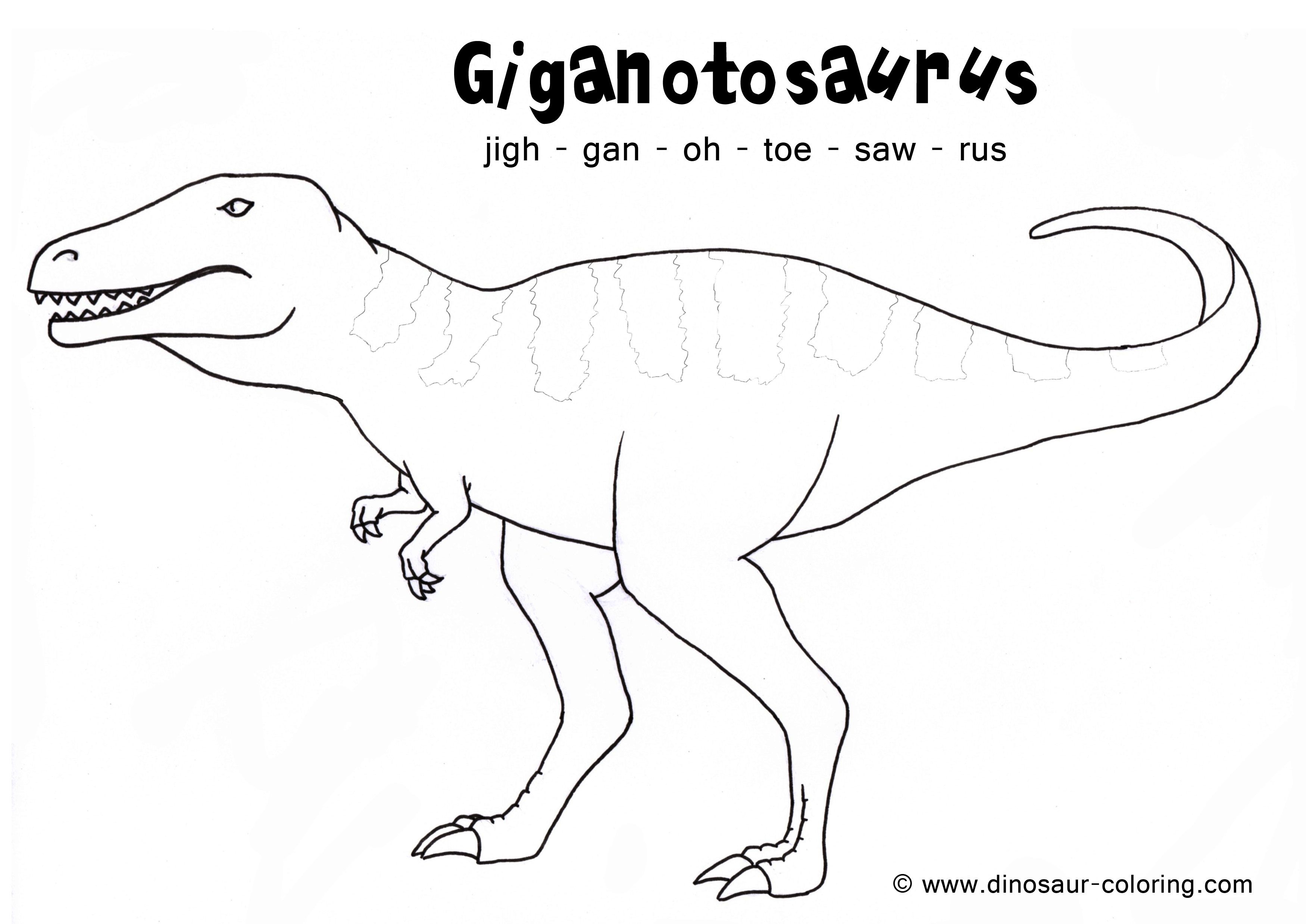 Giganotosaurus coloring imprimibles para preescolar imprimibles preescolar