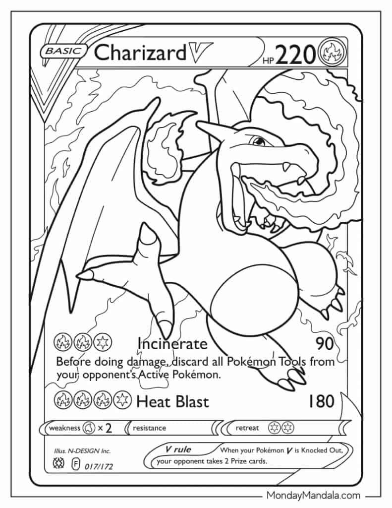 Charizard coloring pages free pdf printables