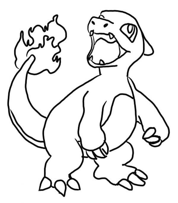 Cute little charizard coloring page