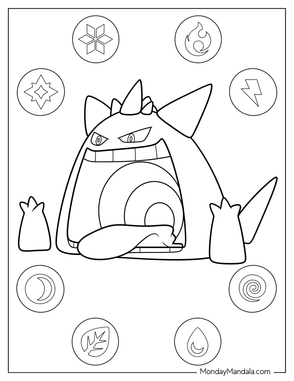 Gengar coloring pages free pdf printables